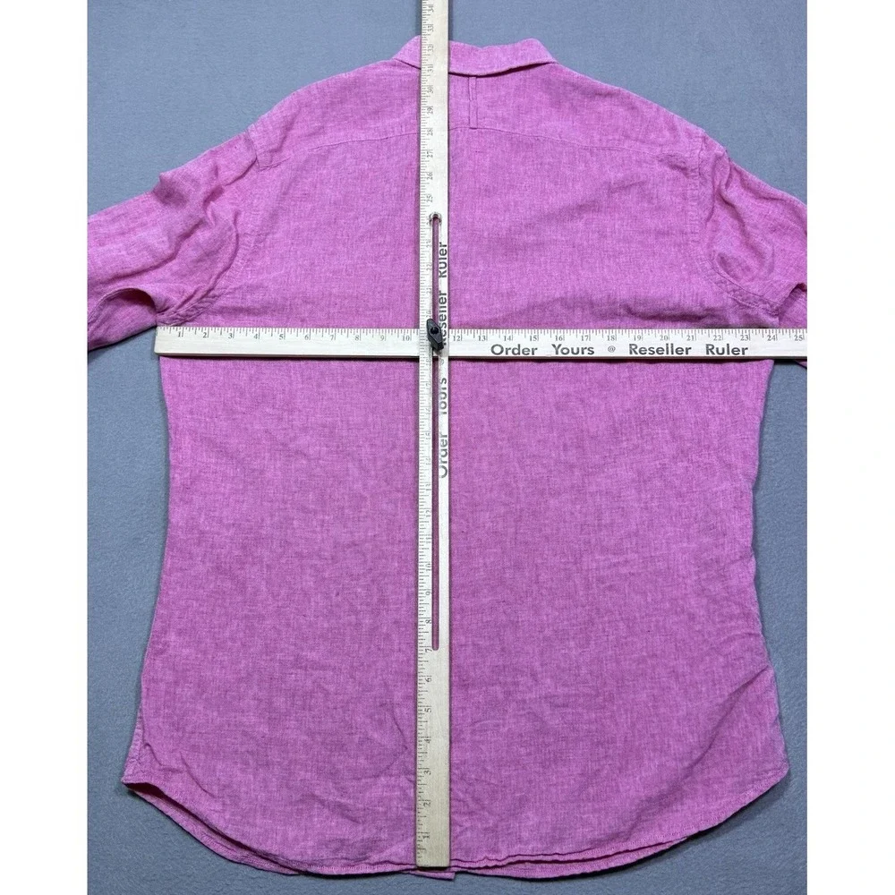 Banana Republic Shirt Mens L Rose Pink Linen Blend Normcore Dadcore Summer USA